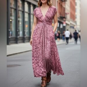 Young Fabulous & Broke Helena Tie-Dye Maxi Dress S Boho Elegance and Sunset Glam